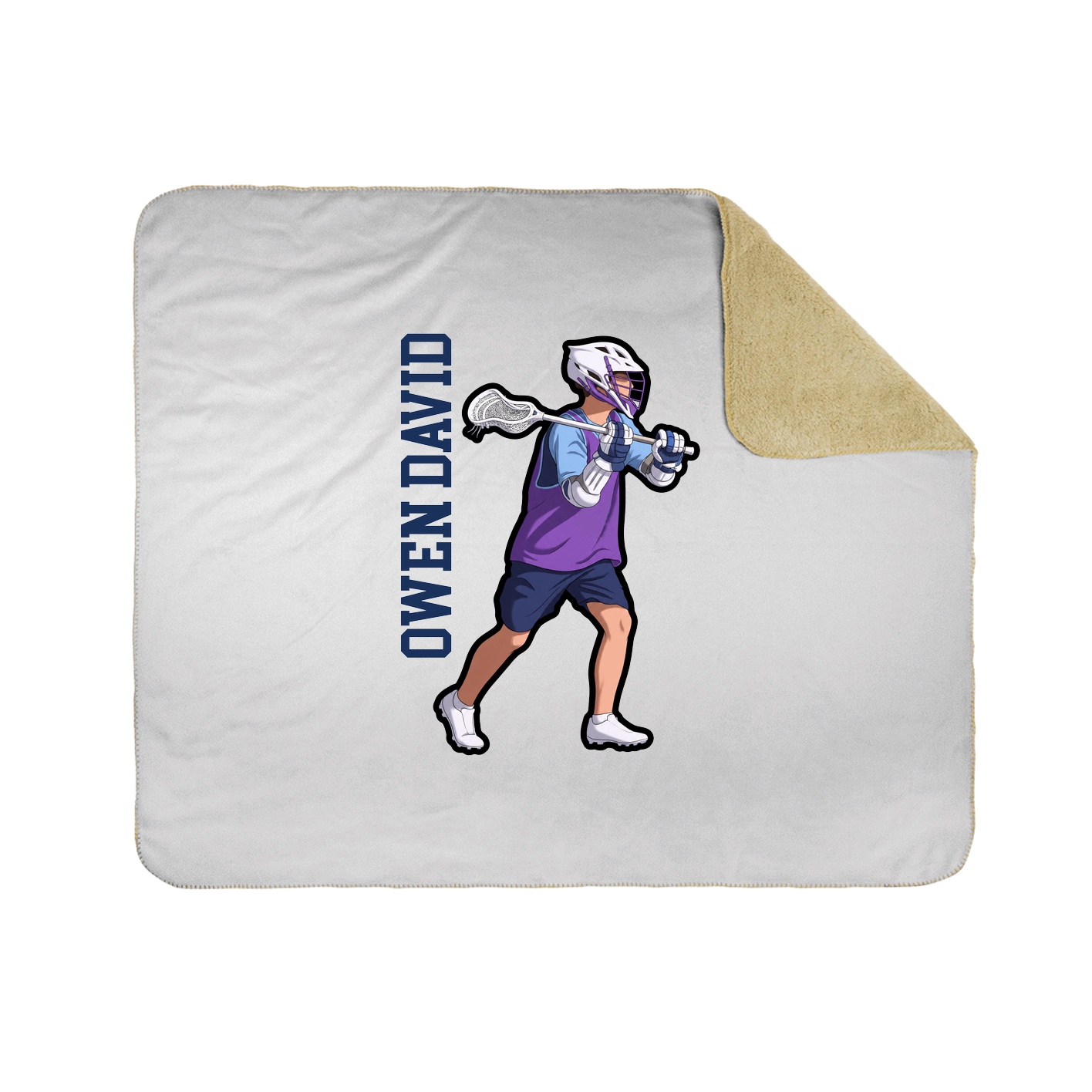Throw Blanket — Name Vertical in White