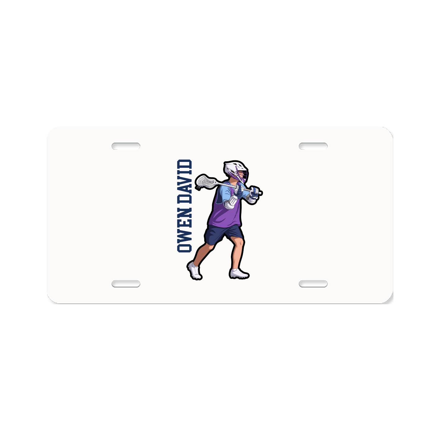 License Plate — Name Vertical in Classic
