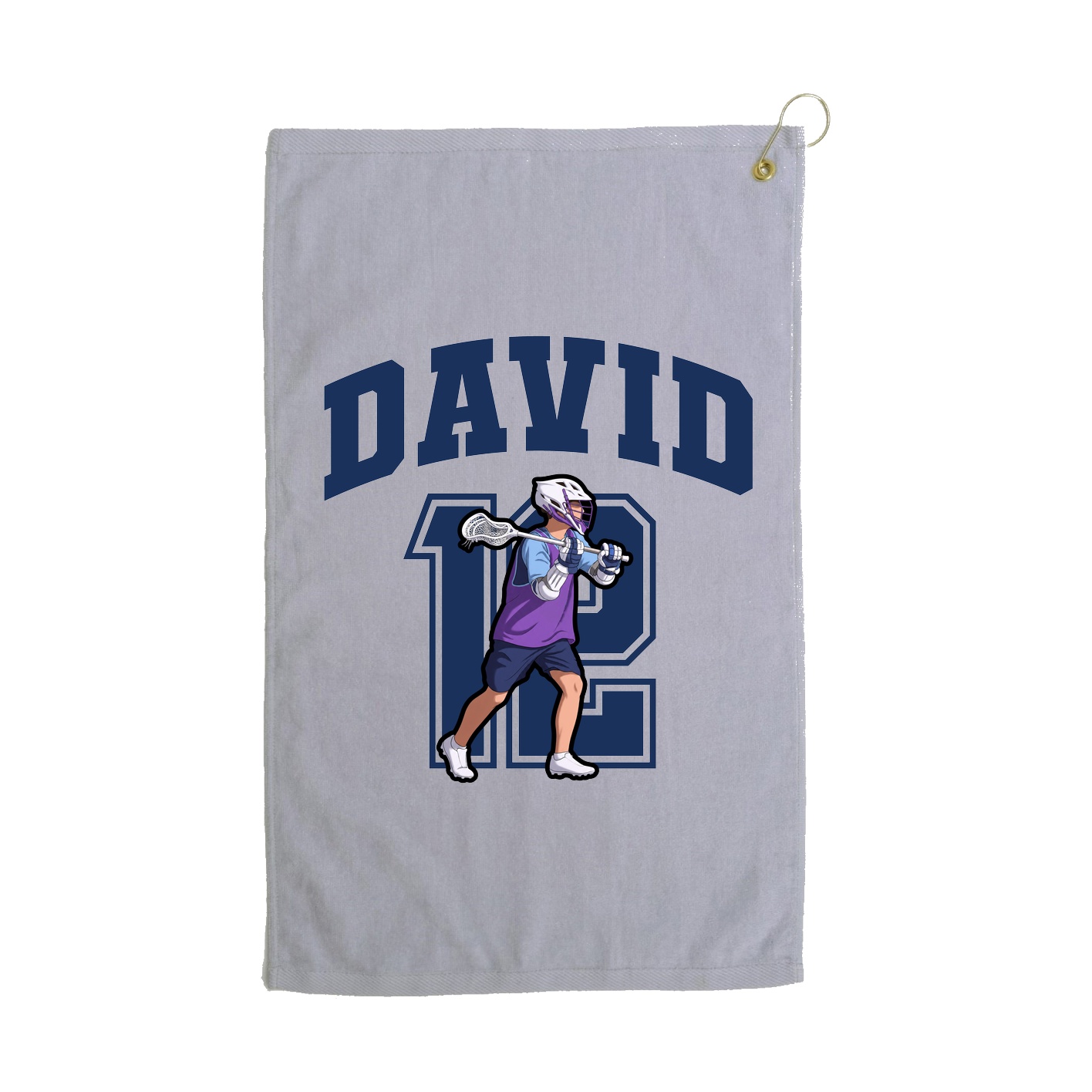 Golf Towel — Number in Grey