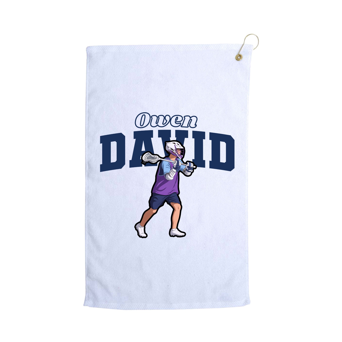 Golf Towel — Name Arch in White