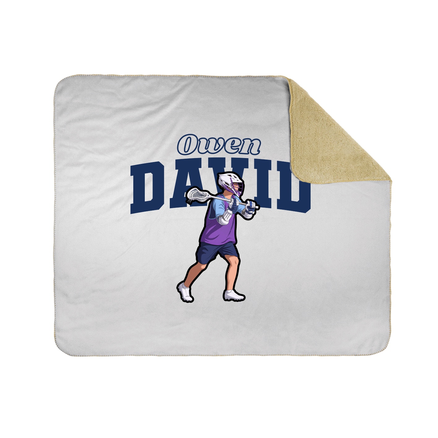 Throw Blanket — Name Arch in White