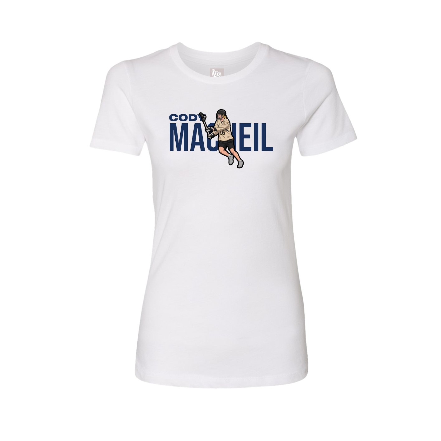 Fitted Women's Tee — Player Name in White