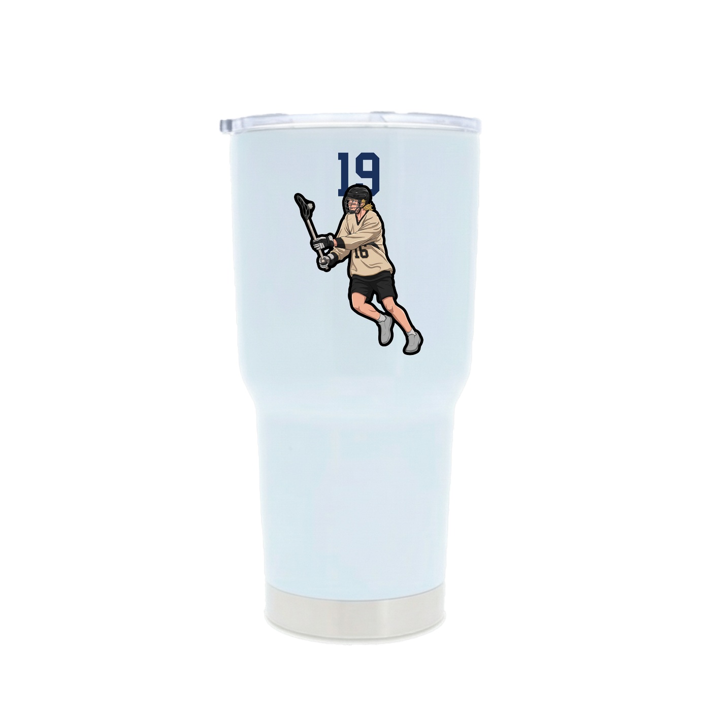 30oz Stainless Steel Tumbler — Number Top in White