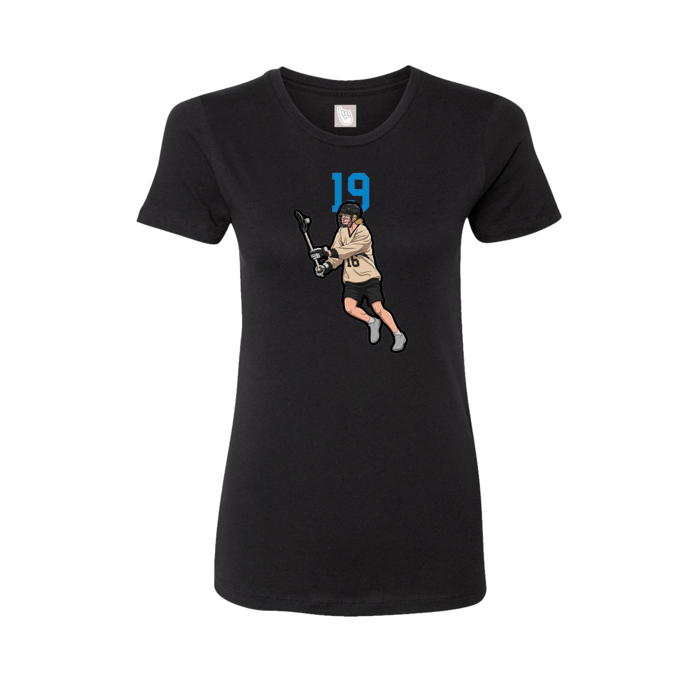 Fitted Women's Tee — Number Top in Black