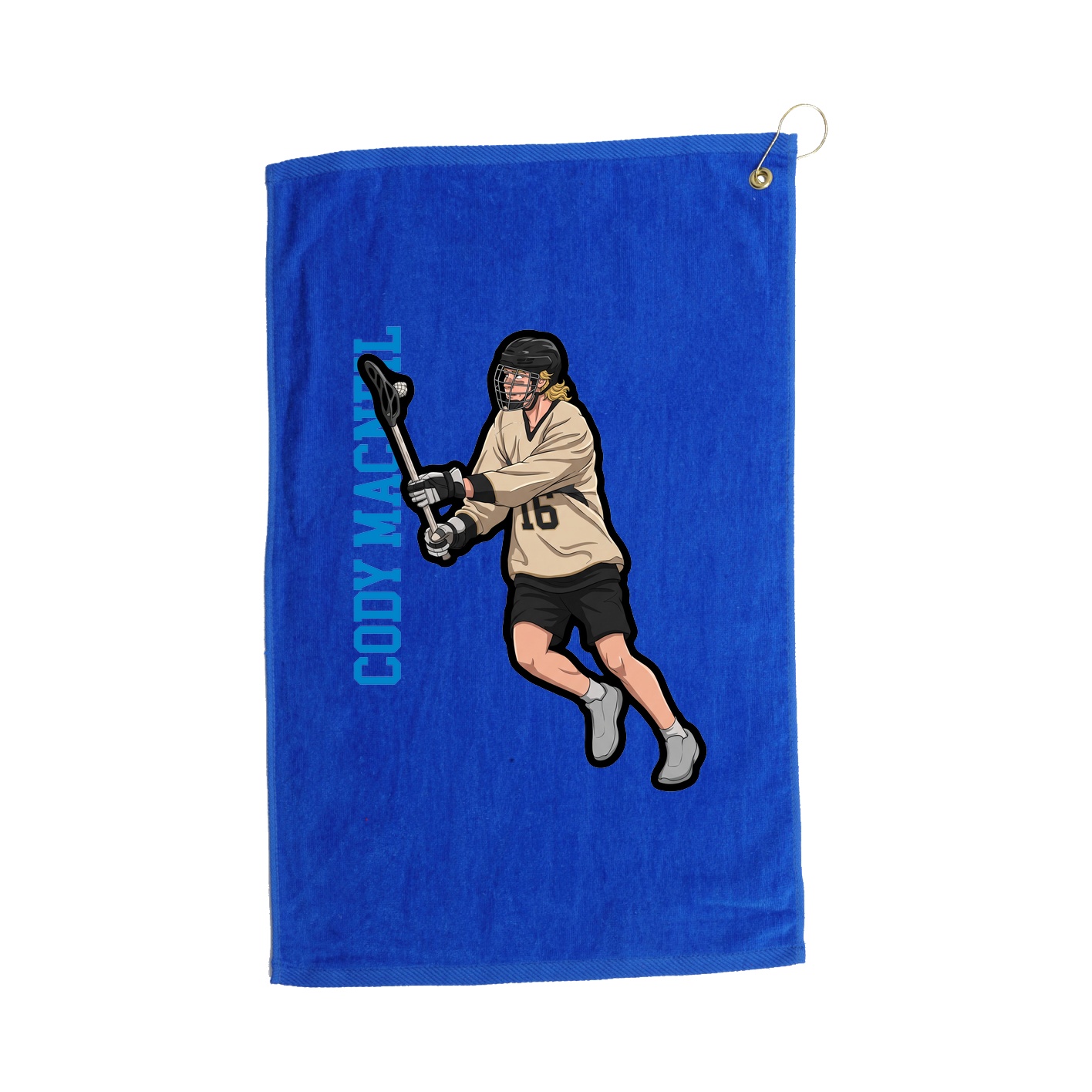 Golf Towel — Name Vertical in Royal