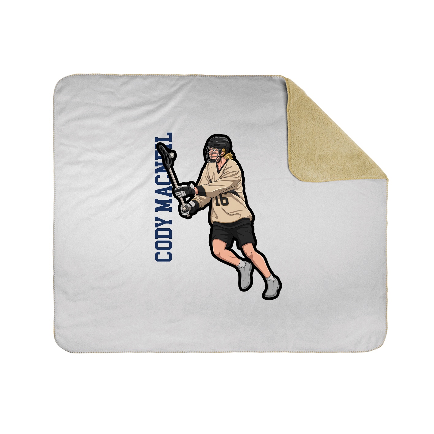 Throw Blanket — Name Vertical in White