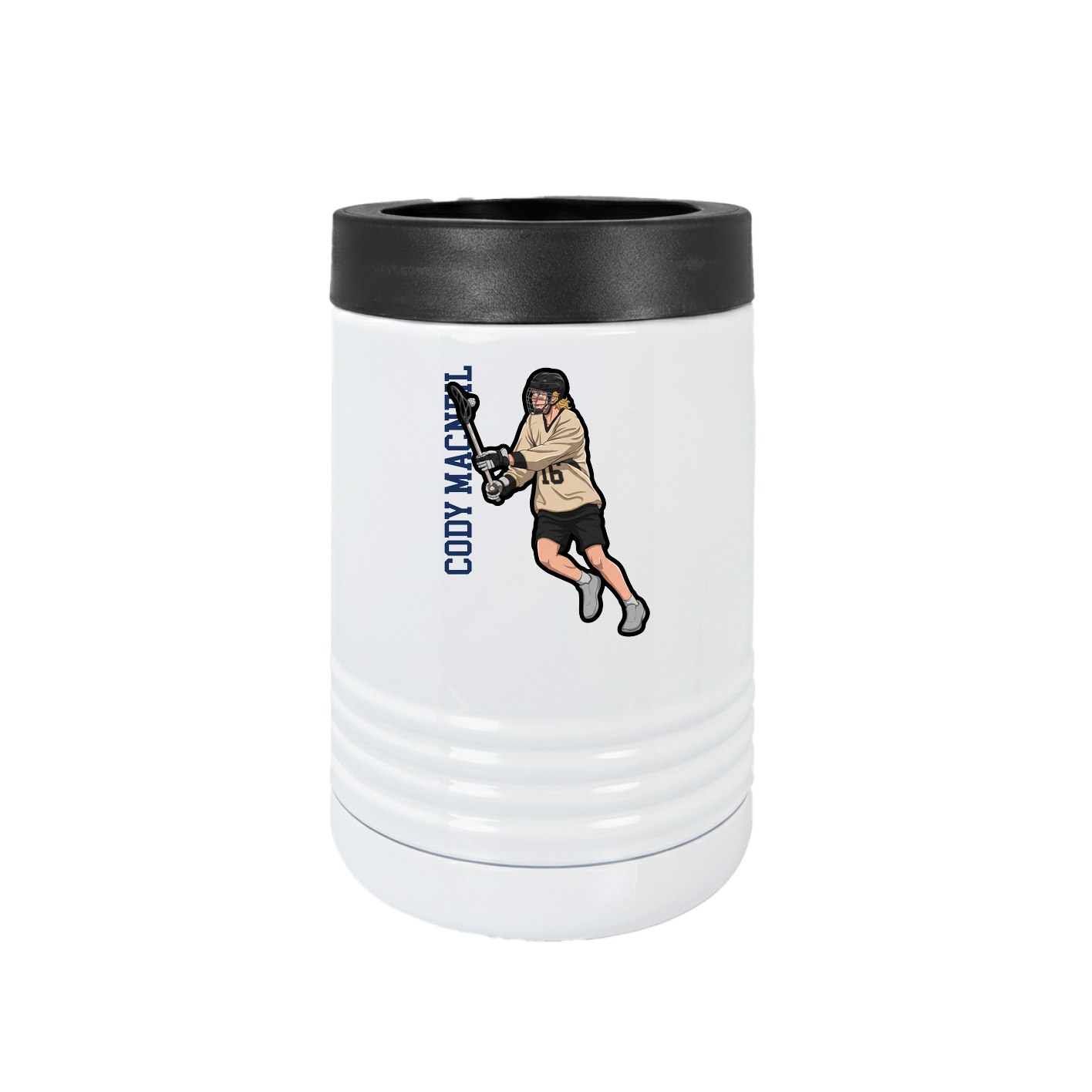 Beverage Holder — Name Vertical in White