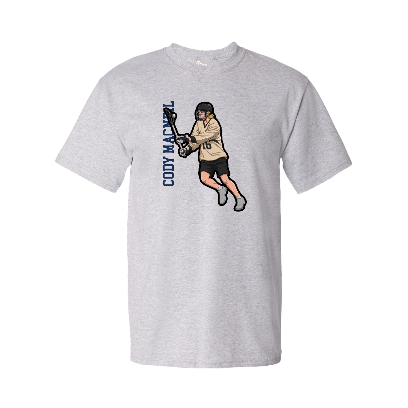 Tee — Name Vertical in Grey