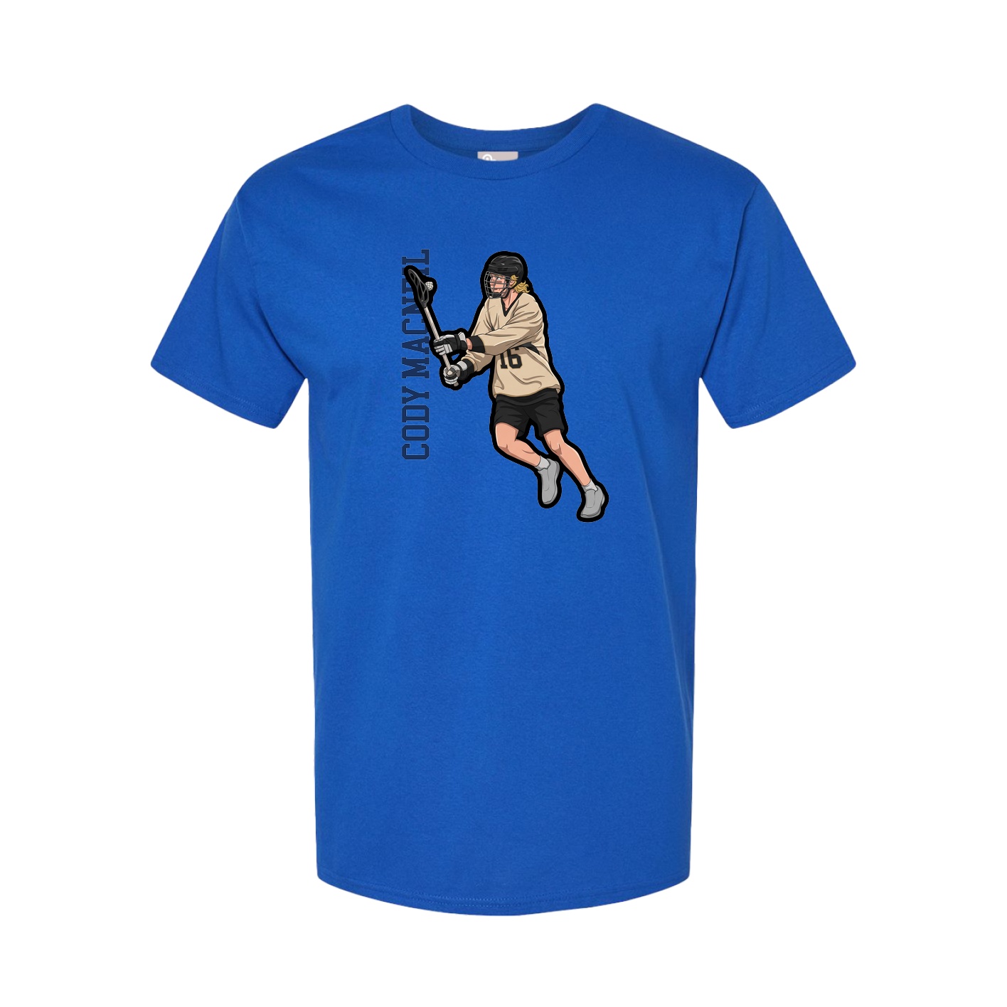 Youth Tee — Name Vertical in Royal
