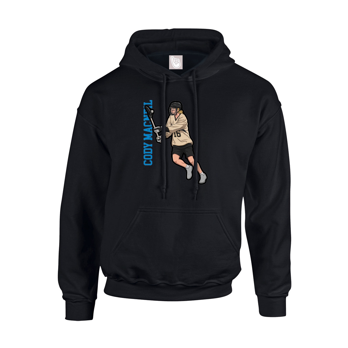 Hoodie — Name Vertical in Black