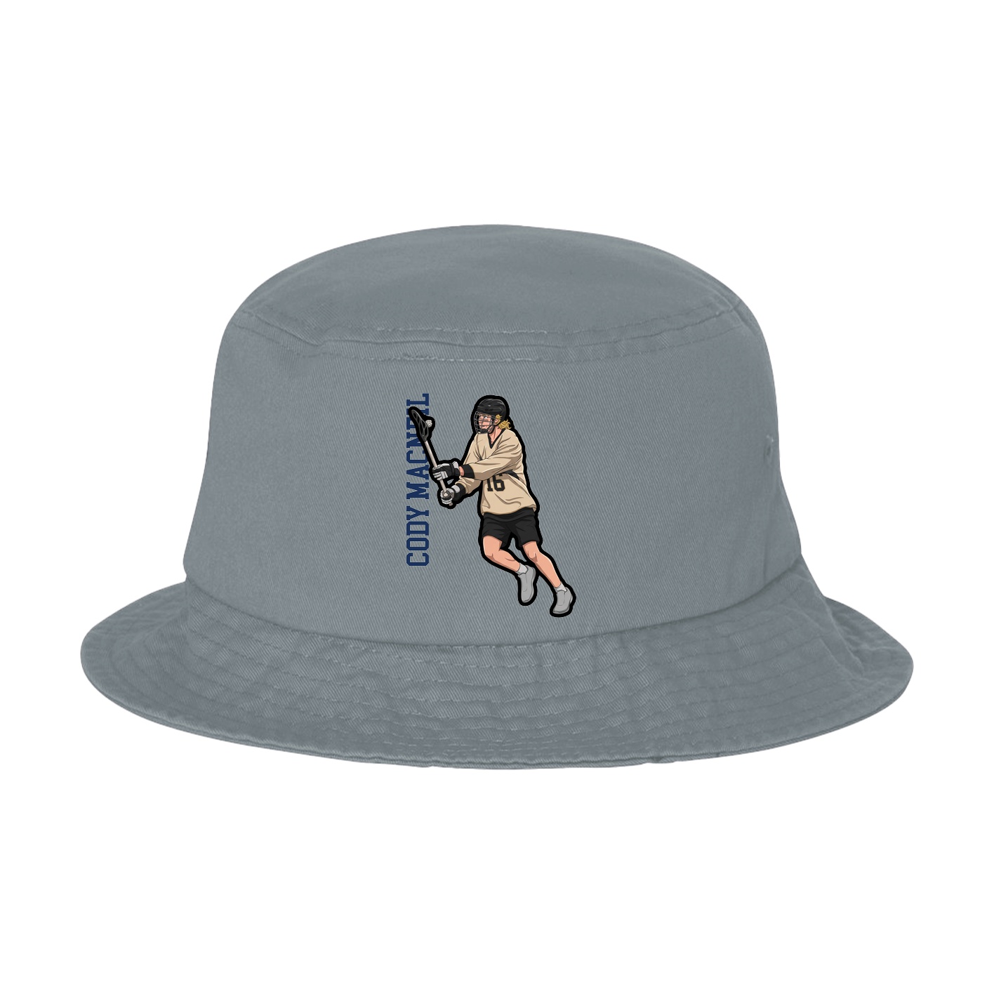 Bucket Cap — Name Vertical in Grey
