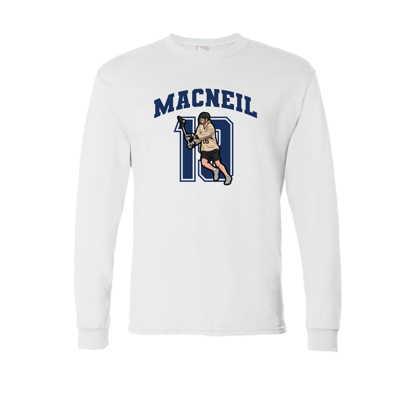 Long Sleeve Tee — Number in White