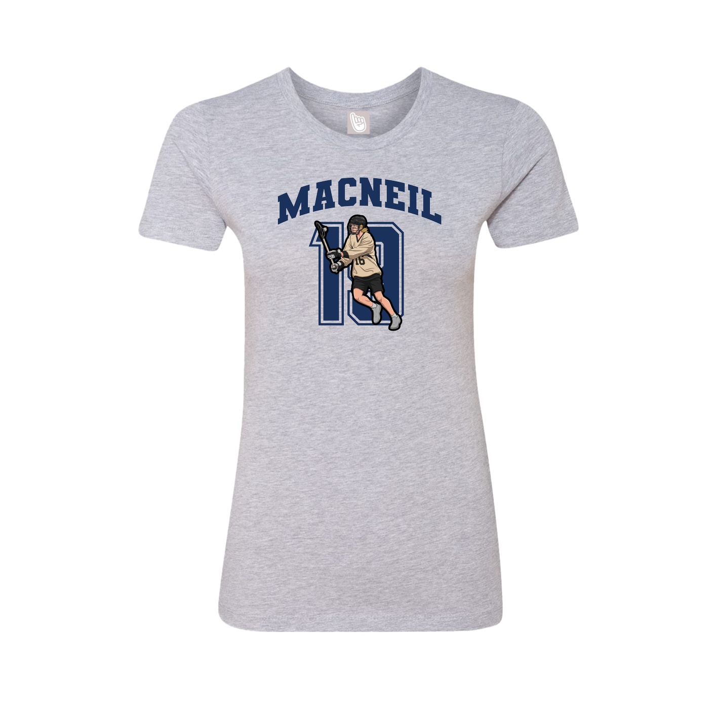 Fitted Women's Tee — Number in Grey
