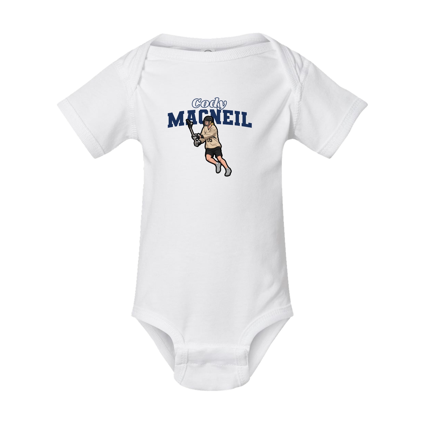 Baby Onesie — Name Arch in White