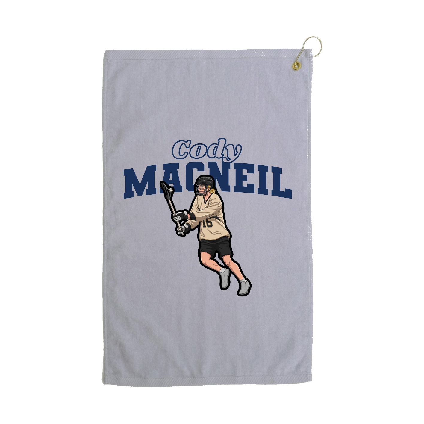 Golf Towel — Name Arch in Grey