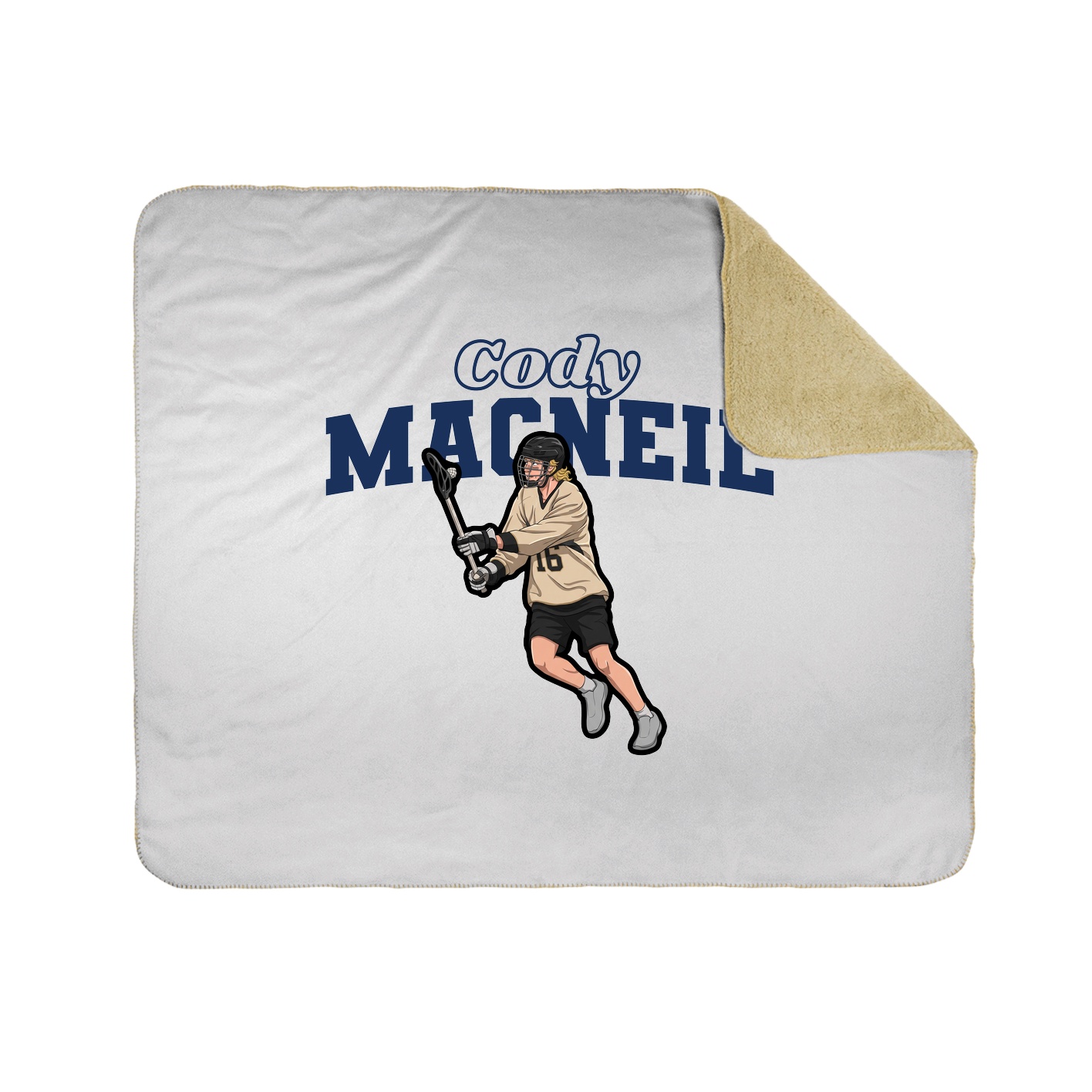 Throw Blanket — Name Arch in White