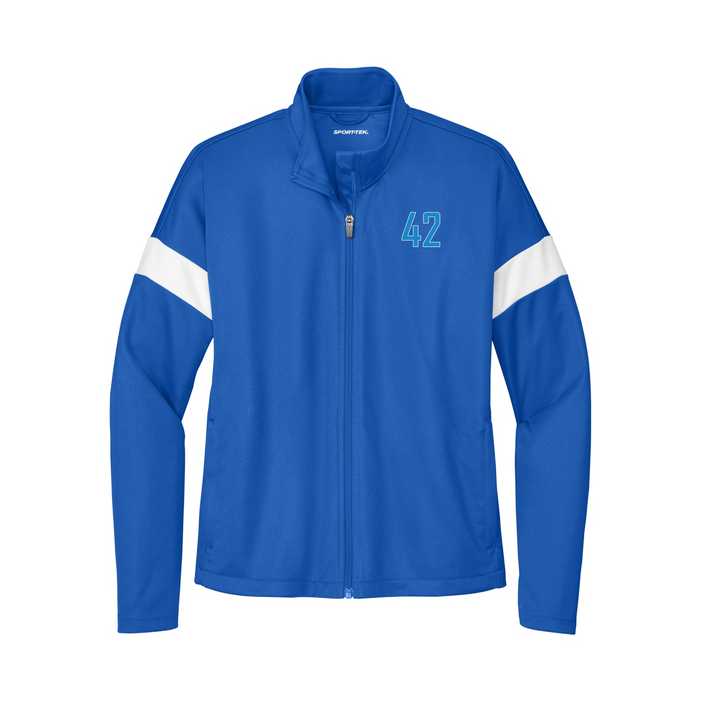 Womens Team Travel Full-Zip Jacket — Front Shirsy in Royal/White