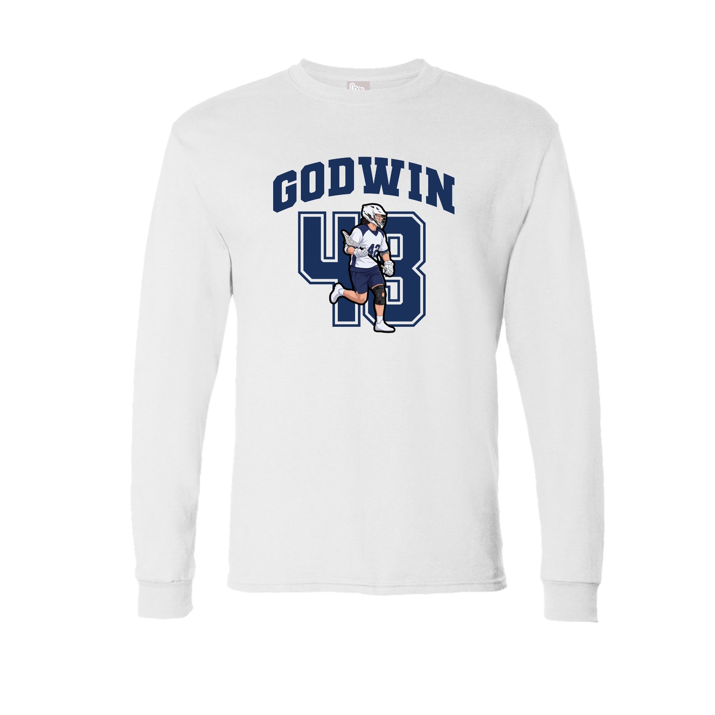 Long Sleeve Tee — Number in White
