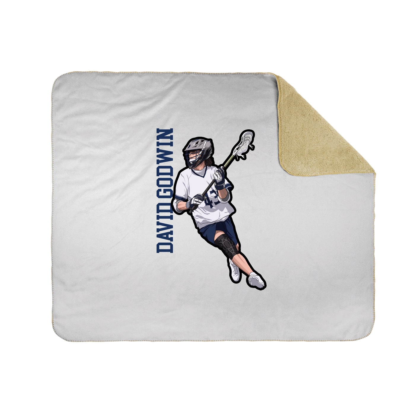 Throw Blanket — Name Vertical in White