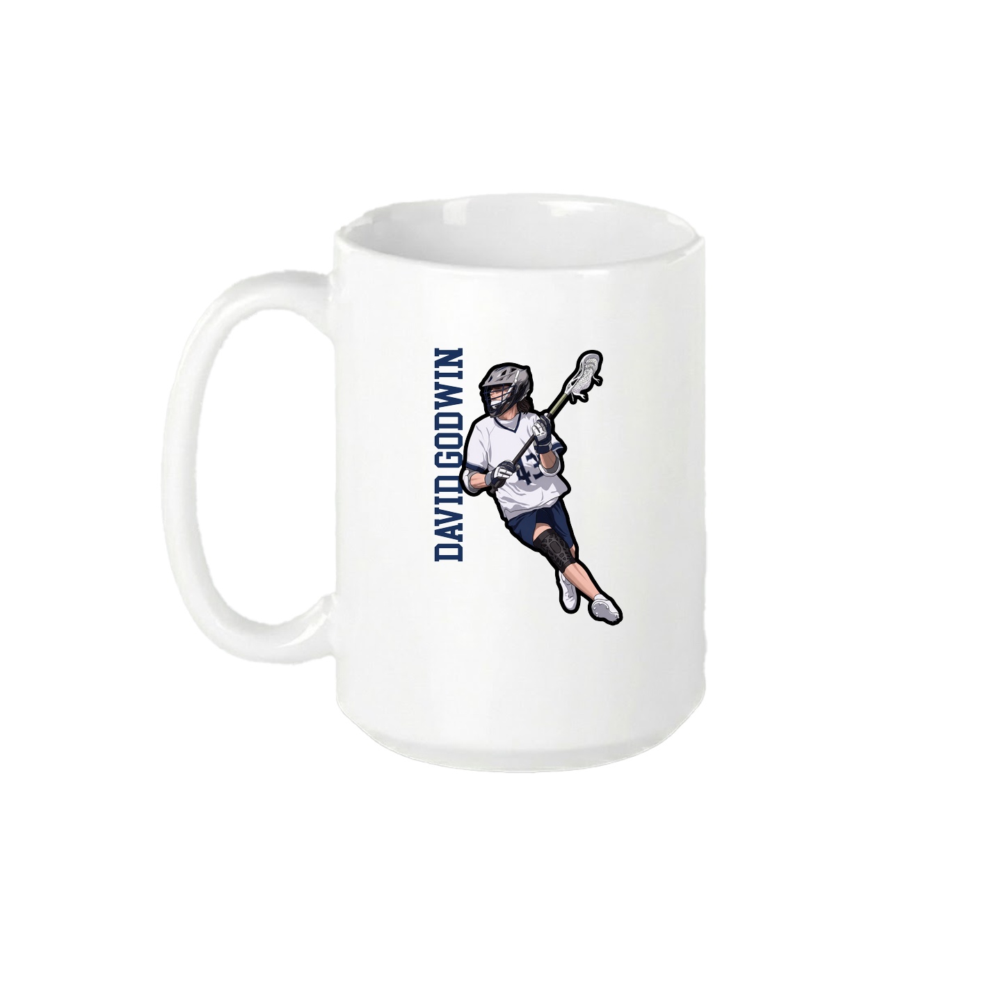 15oz Coffee Mug — Name Vertical in White