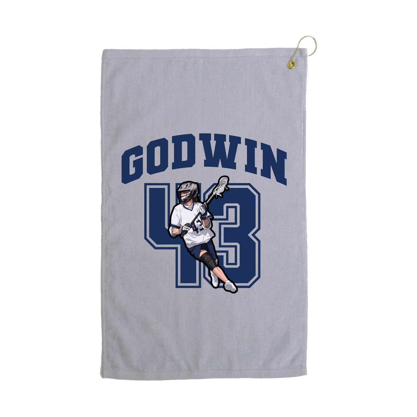 Golf Towel — Number in Grey
