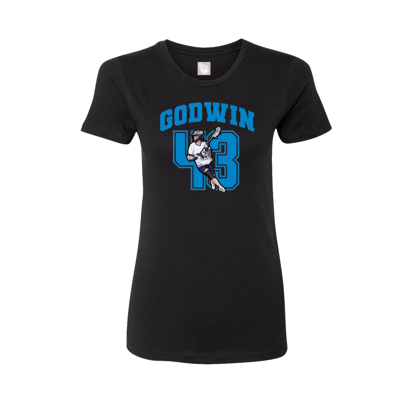 Fitted Women's Tee — Number in Black