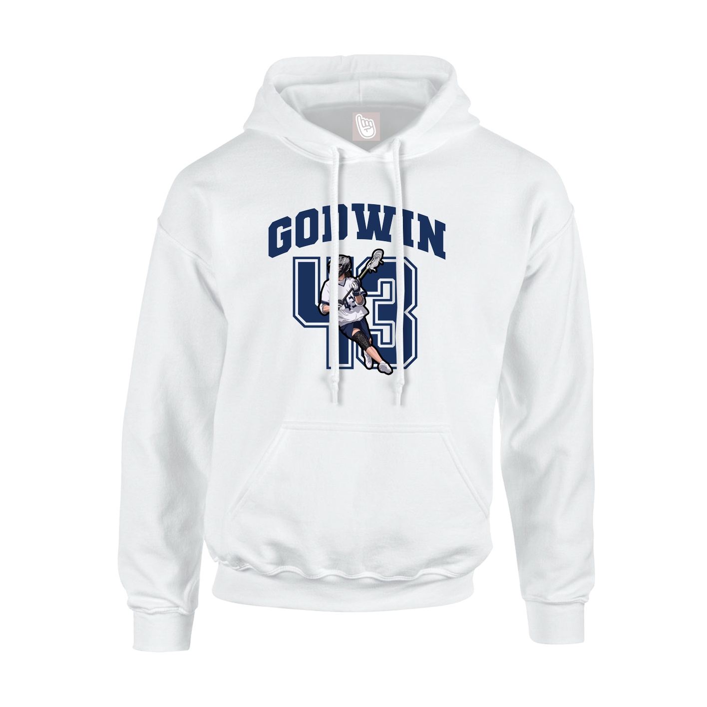 Hoodie — Number in White