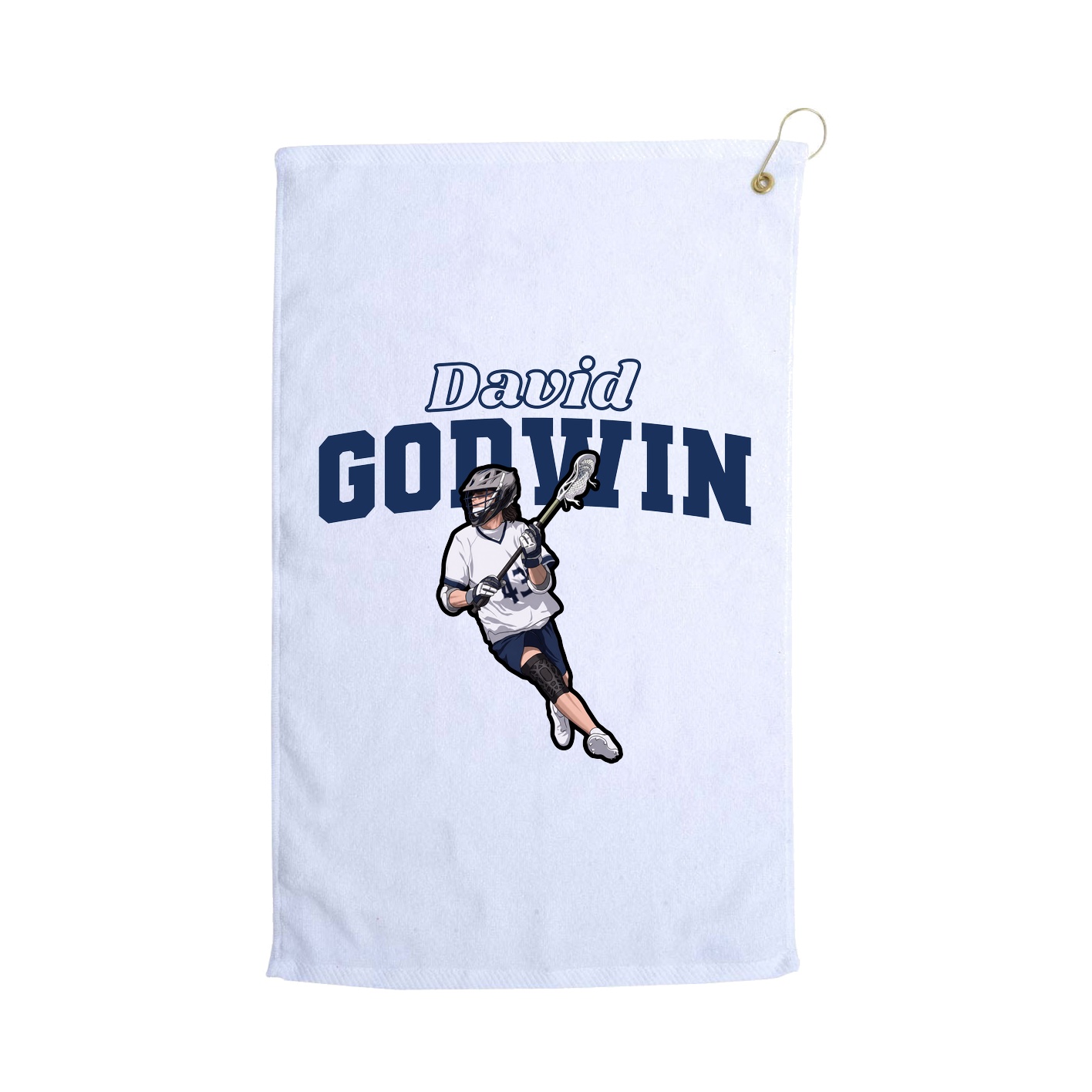 Golf Towel — Name Arch in White
