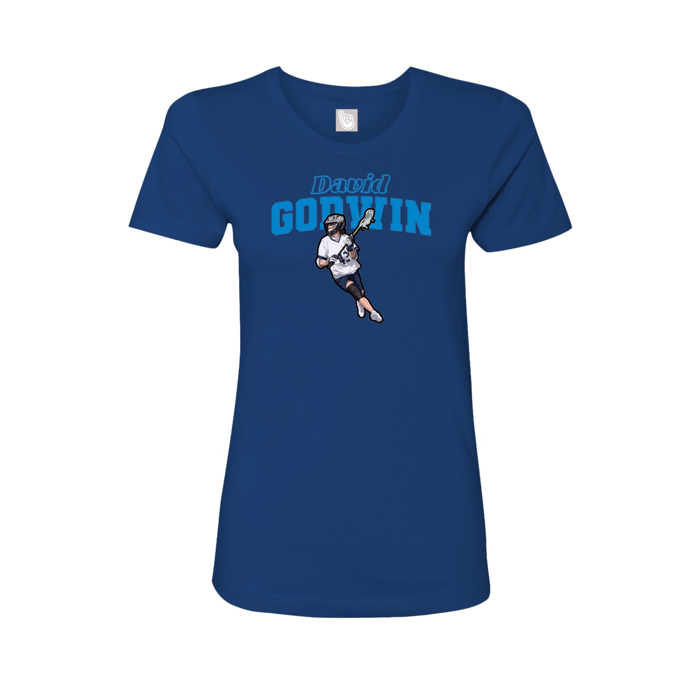 Fitted Women's Tee — Name Arch in Royal
