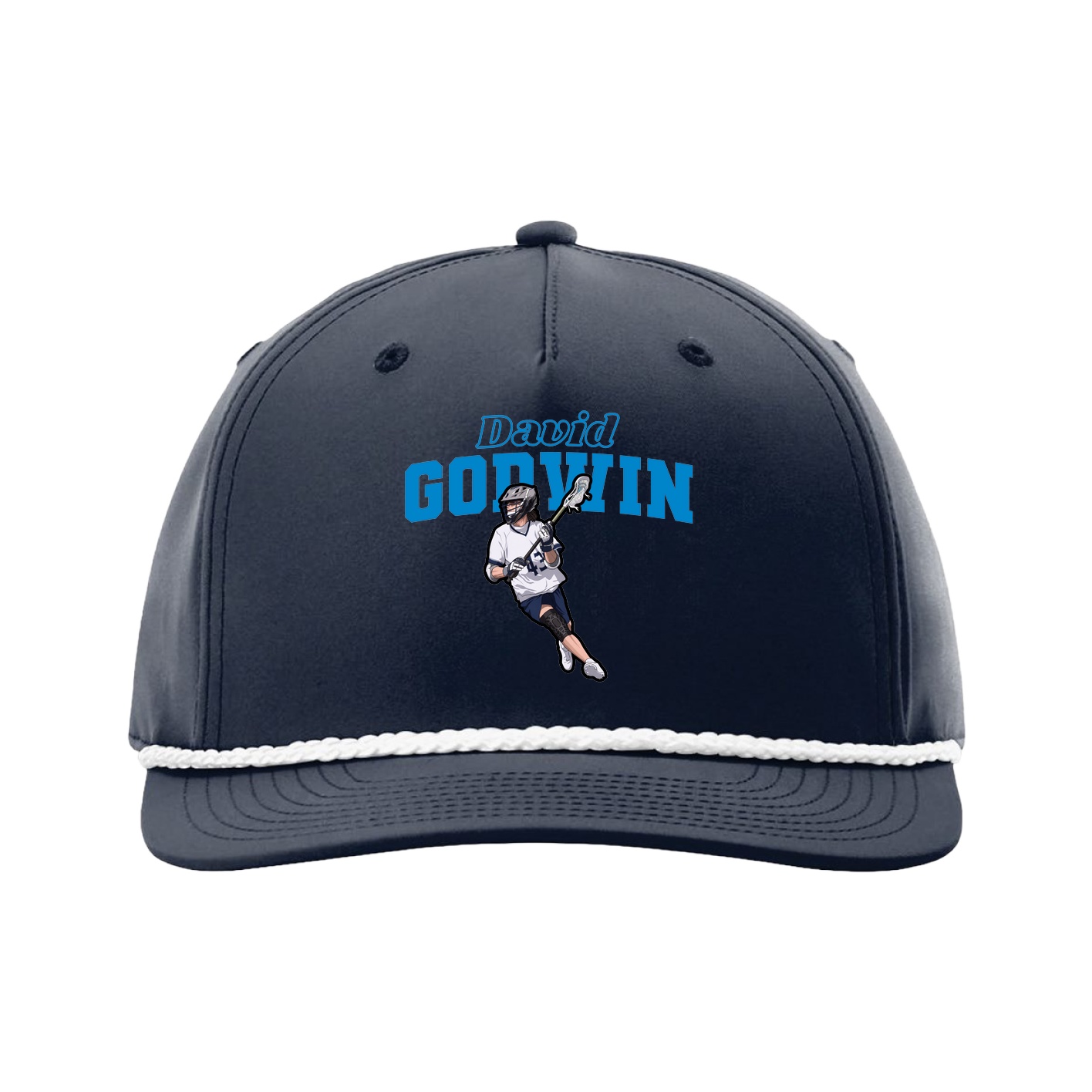 Five-Panel Classic Rope Cap — Name Arch in Navy