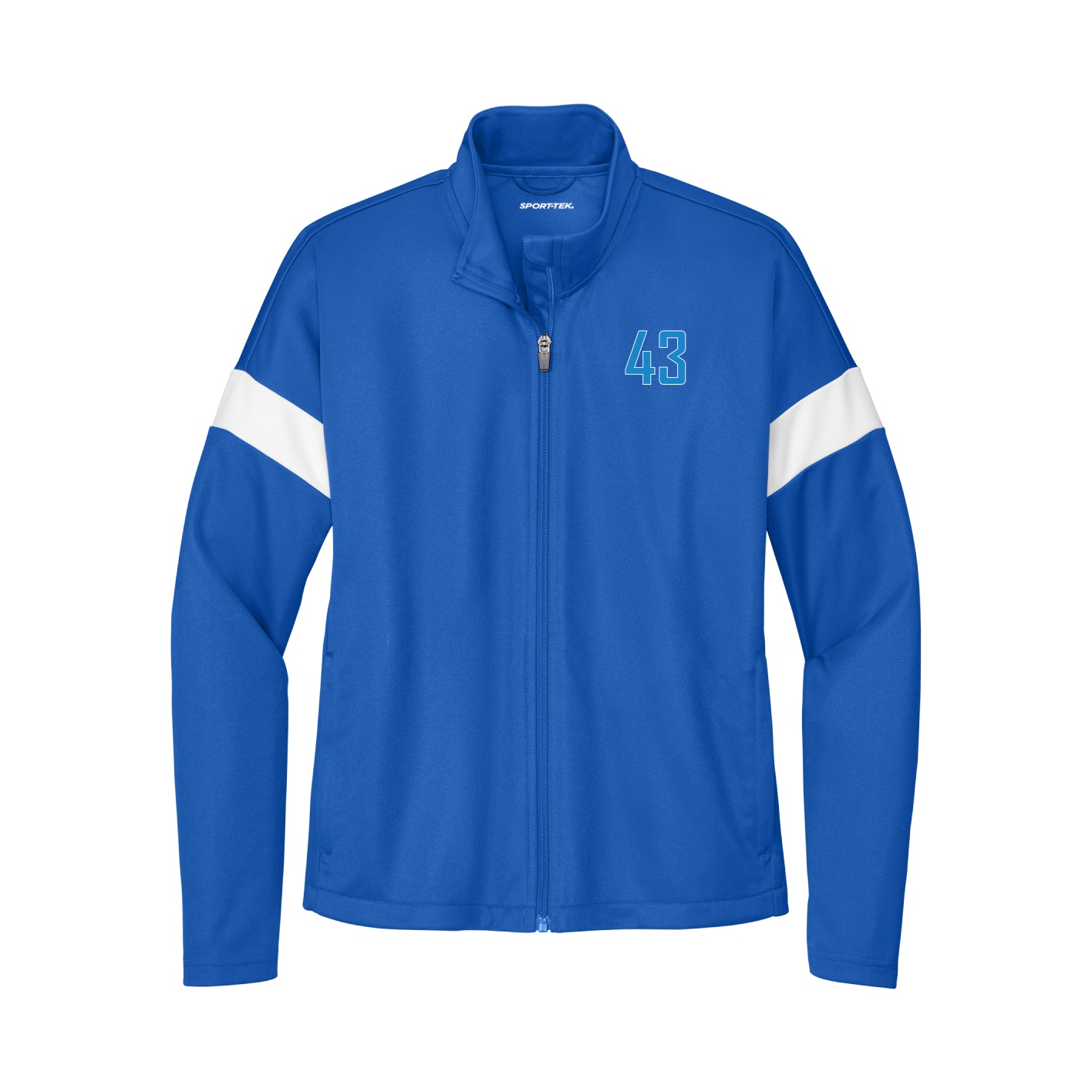 Womens Team Travel Full-Zip Jacket — Front Shirsy in Royal/White