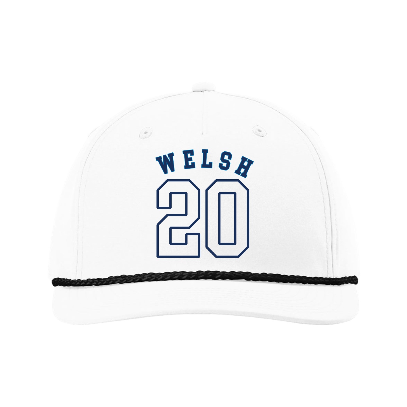 Five-Panel Classic Rope Cap — Shirsey Arch in White