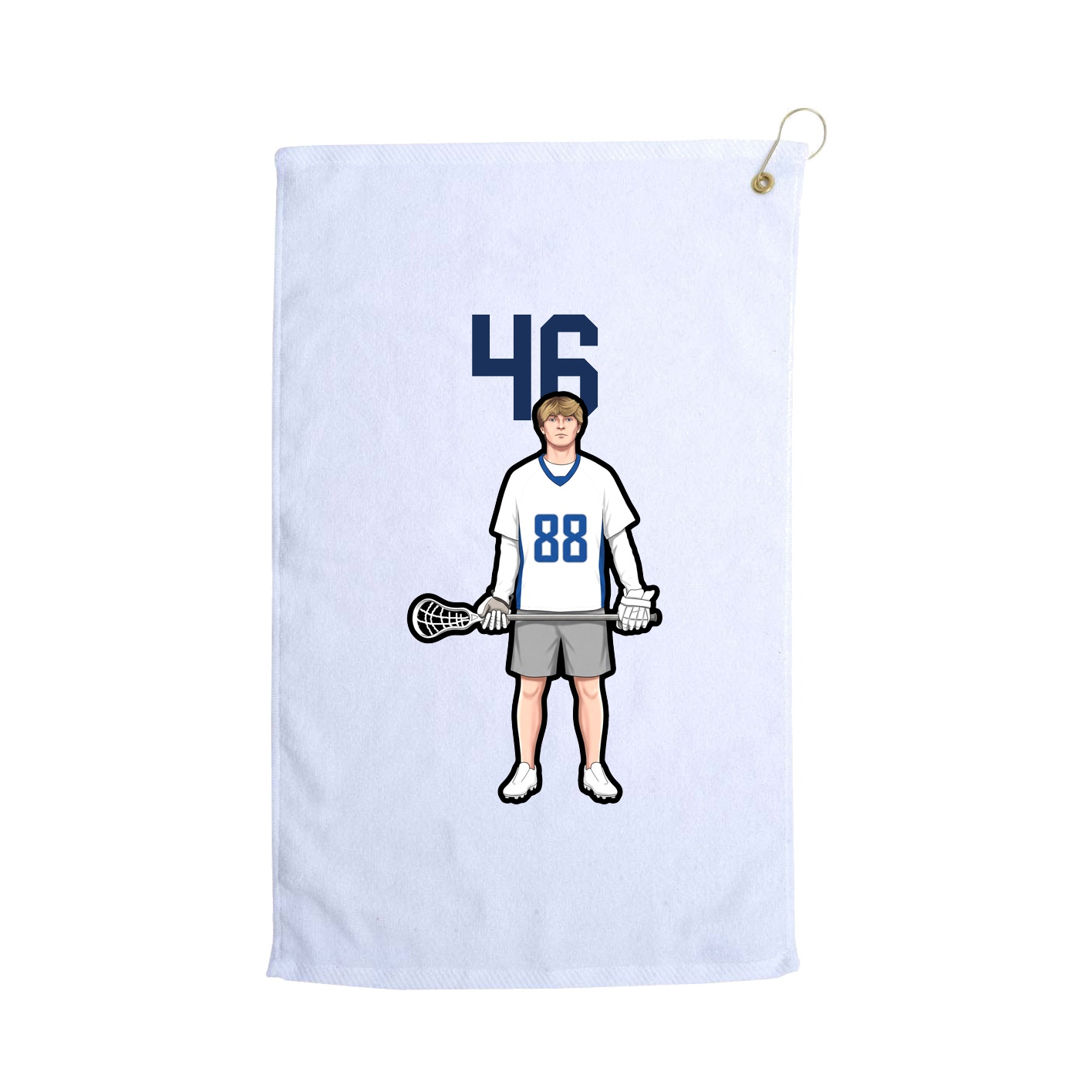 Golf Towel — Number Top in White