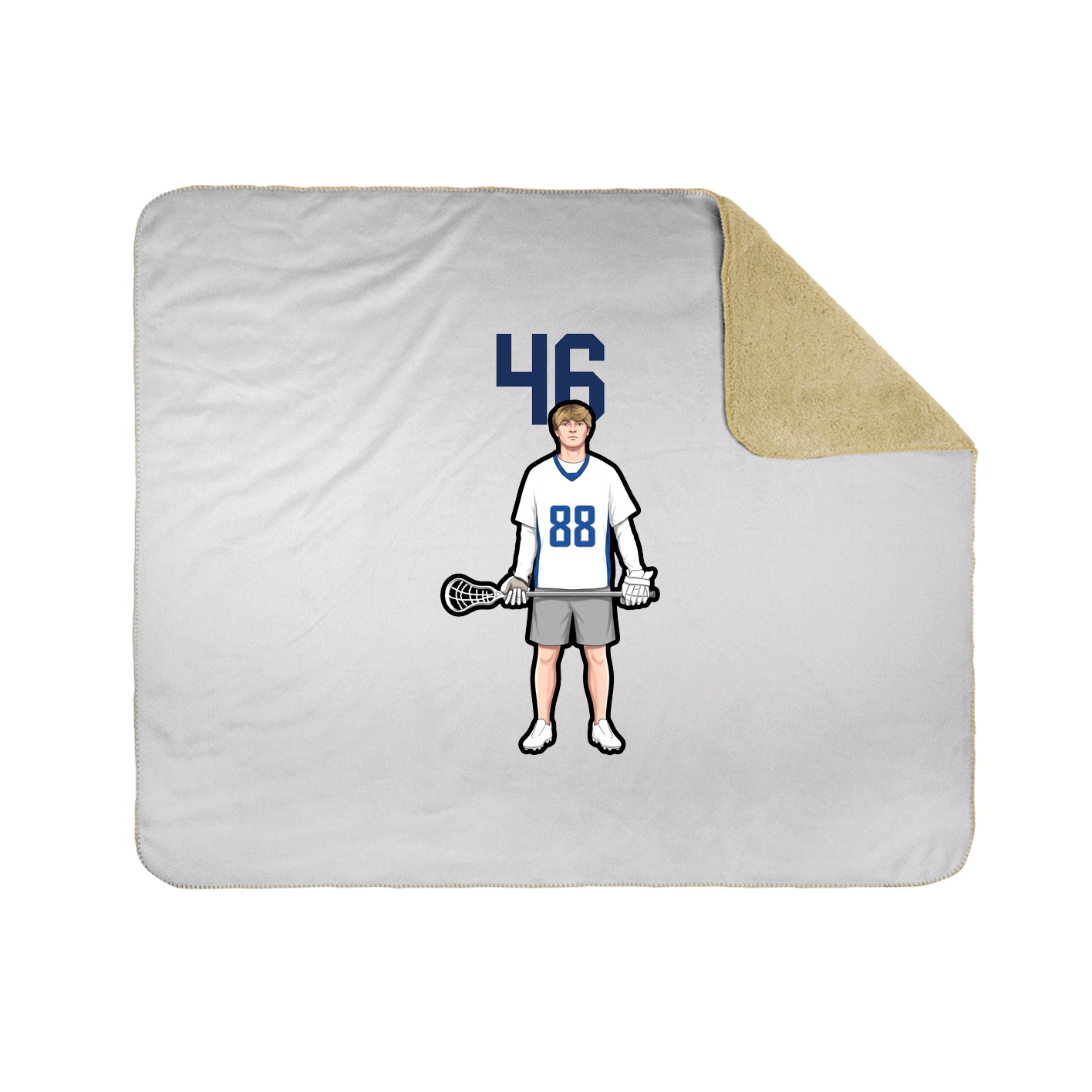Throw Blanket — Number Top in White