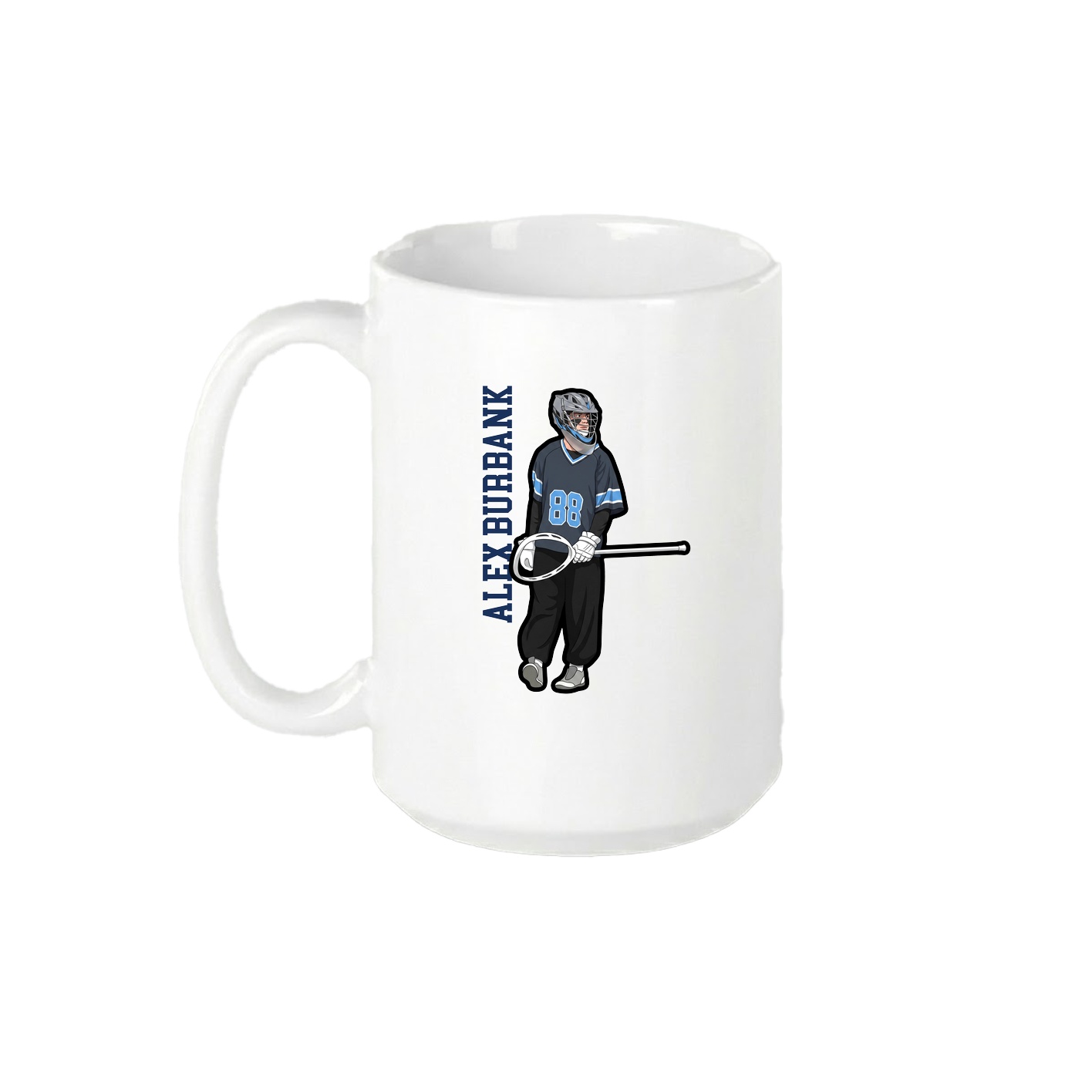 15oz Coffee Mug — Name Vertical in White