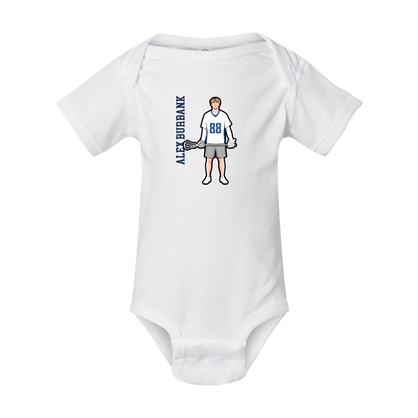 Baby Onesie — Name Vertical in White