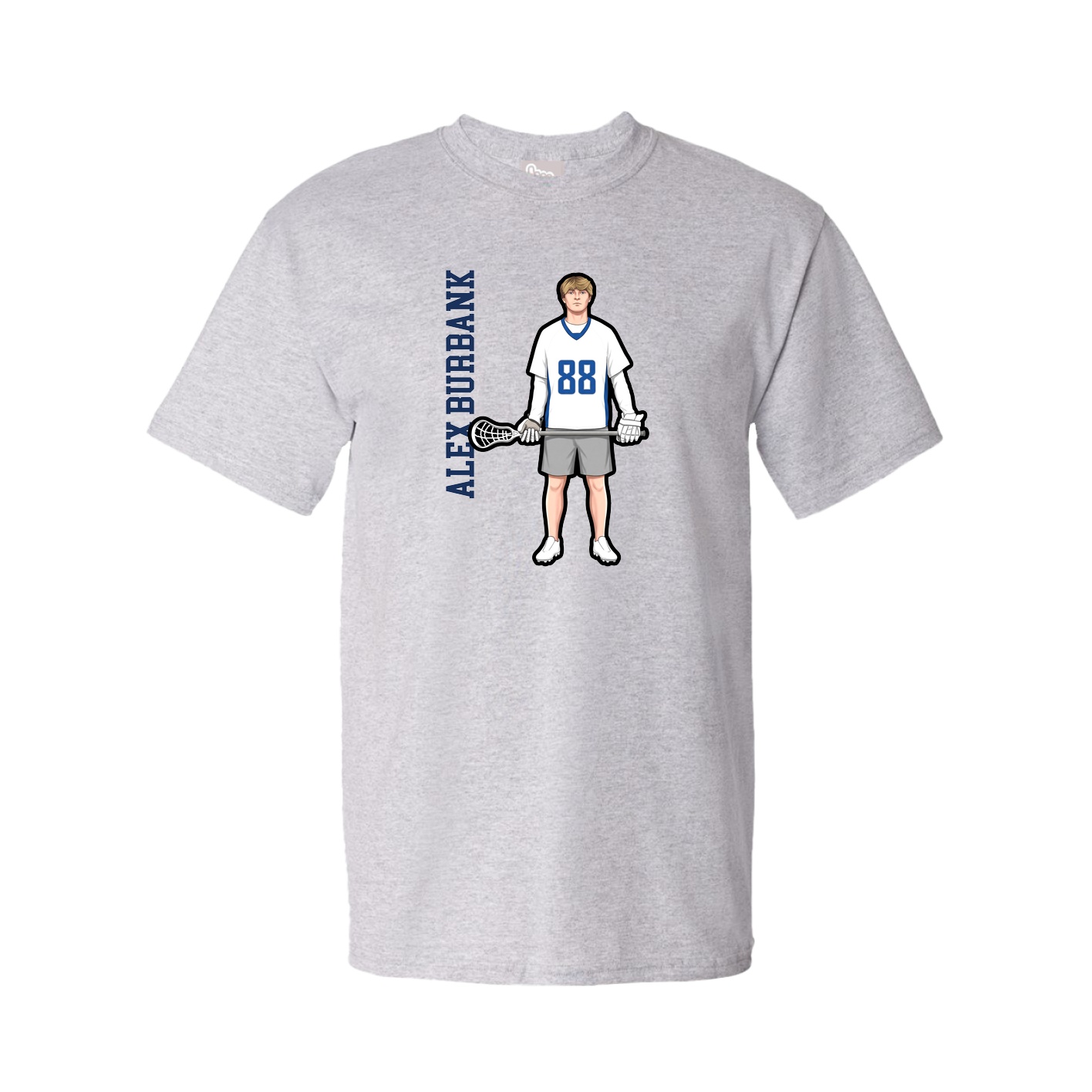 Youth Tee — Name Vertical in Grey