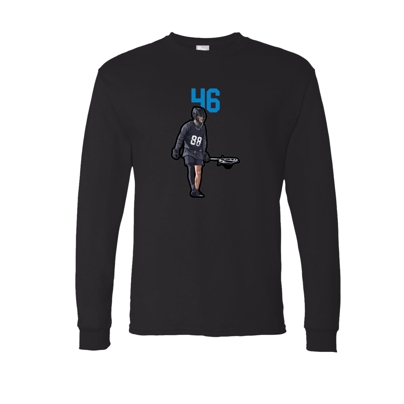 Long Sleeve Tee — Number Top in Black