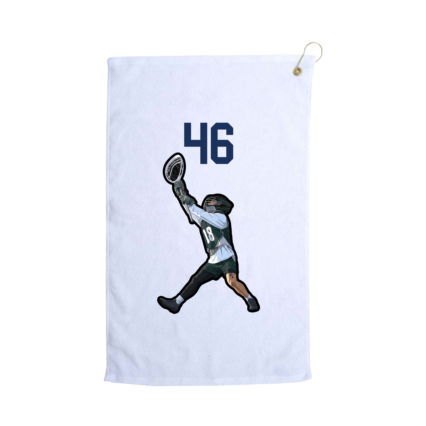 Golf Towel — Number Top in White