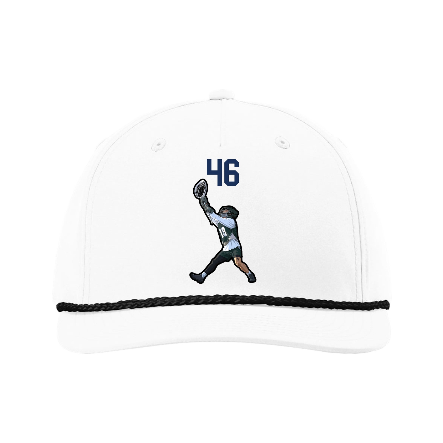 Five-Panel Classic Rope Cap — Number Top in White