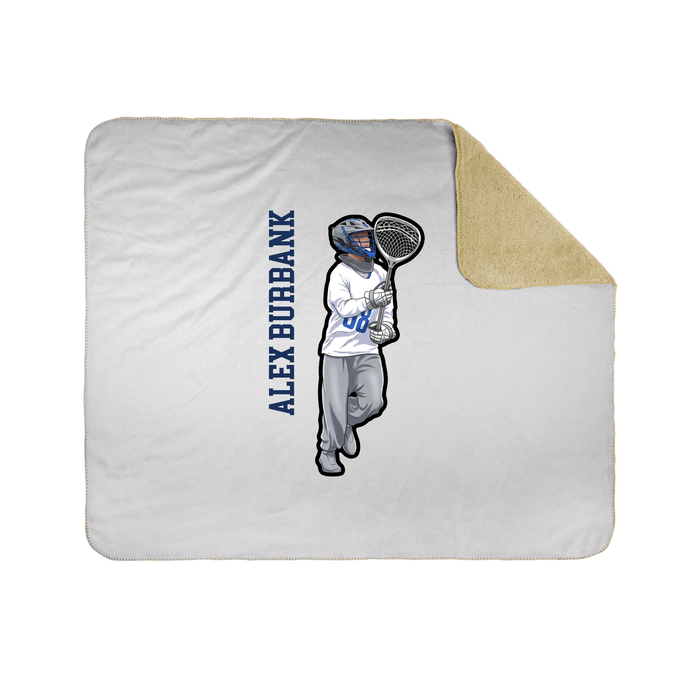 Throw Blanket — Name Vertical in White