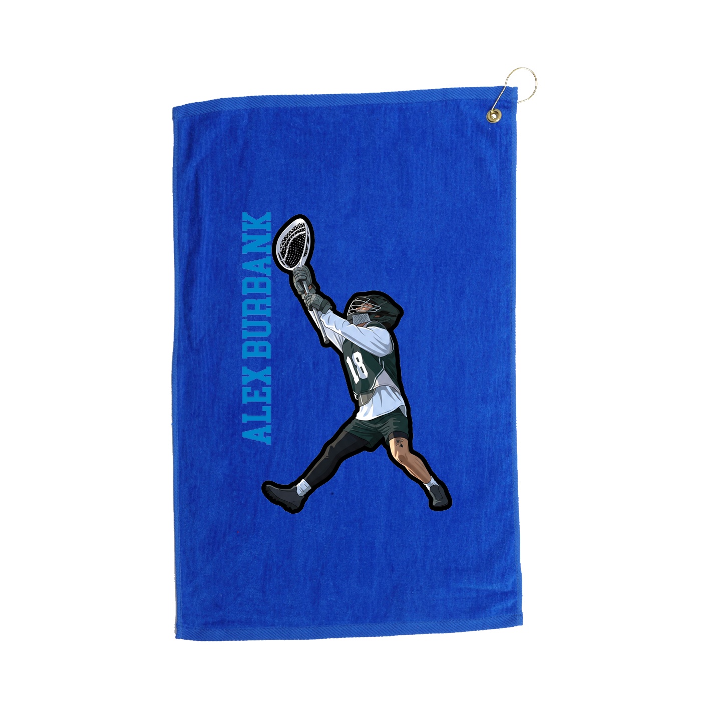Golf Towel — Name Vertical in Royal