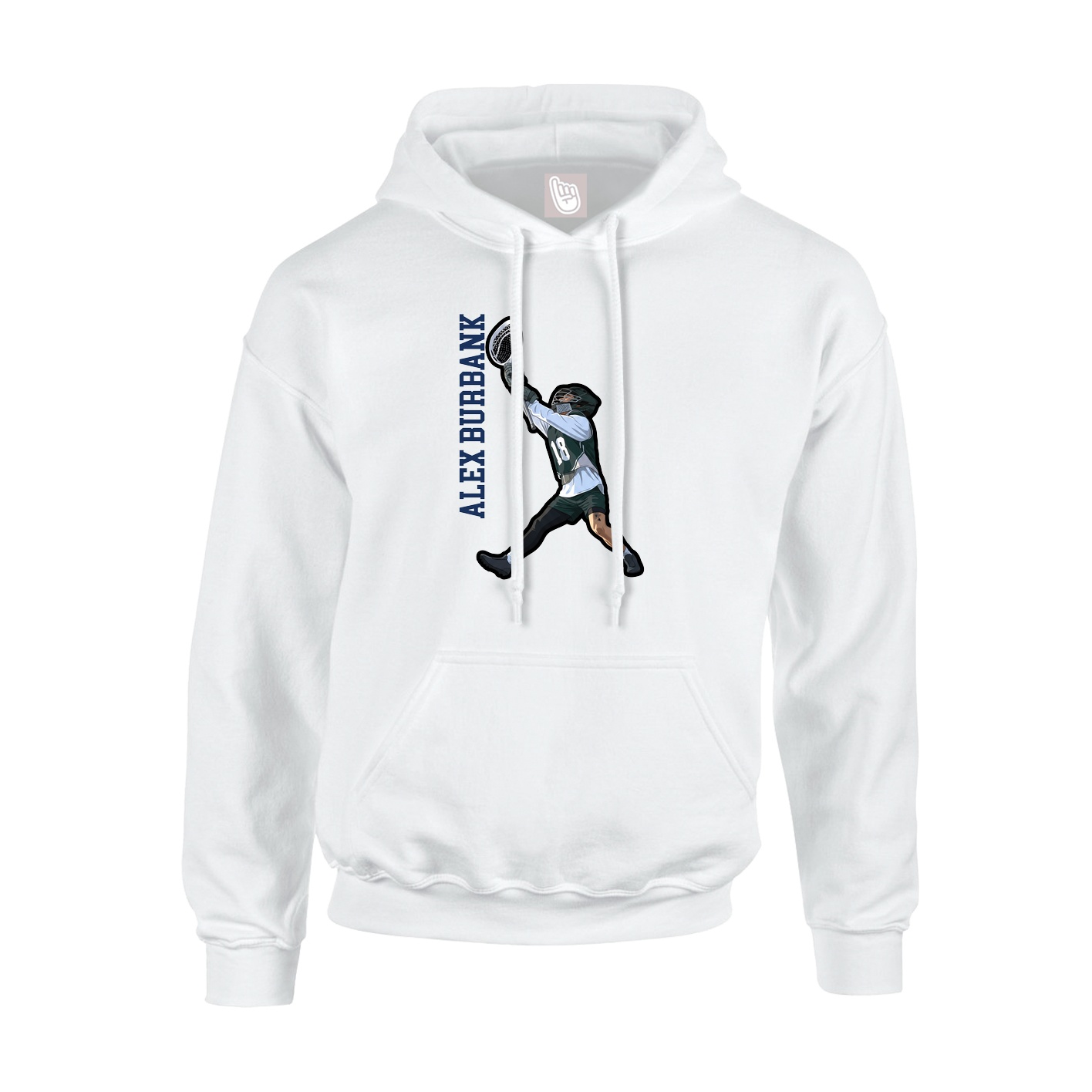 Youth Hoodie — Name Vertical in White