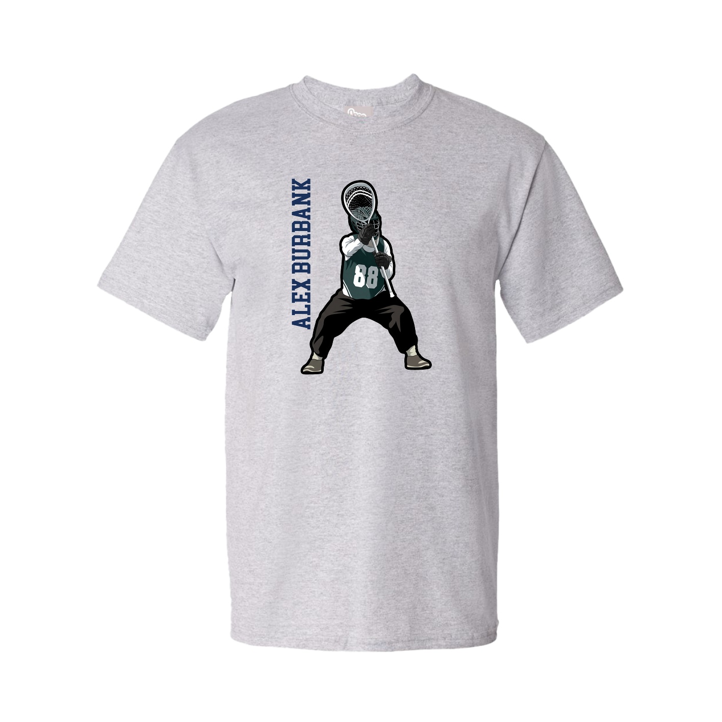 Youth Tee — Name Vertical in Grey