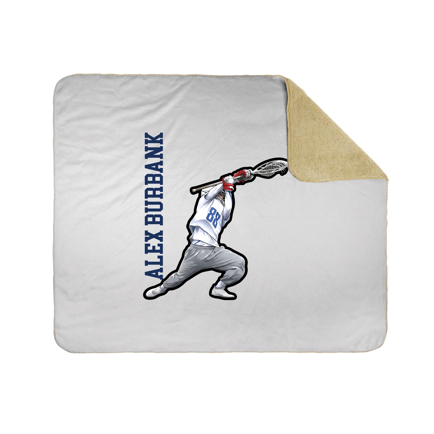 Throw Blanket — Name Vertical in White