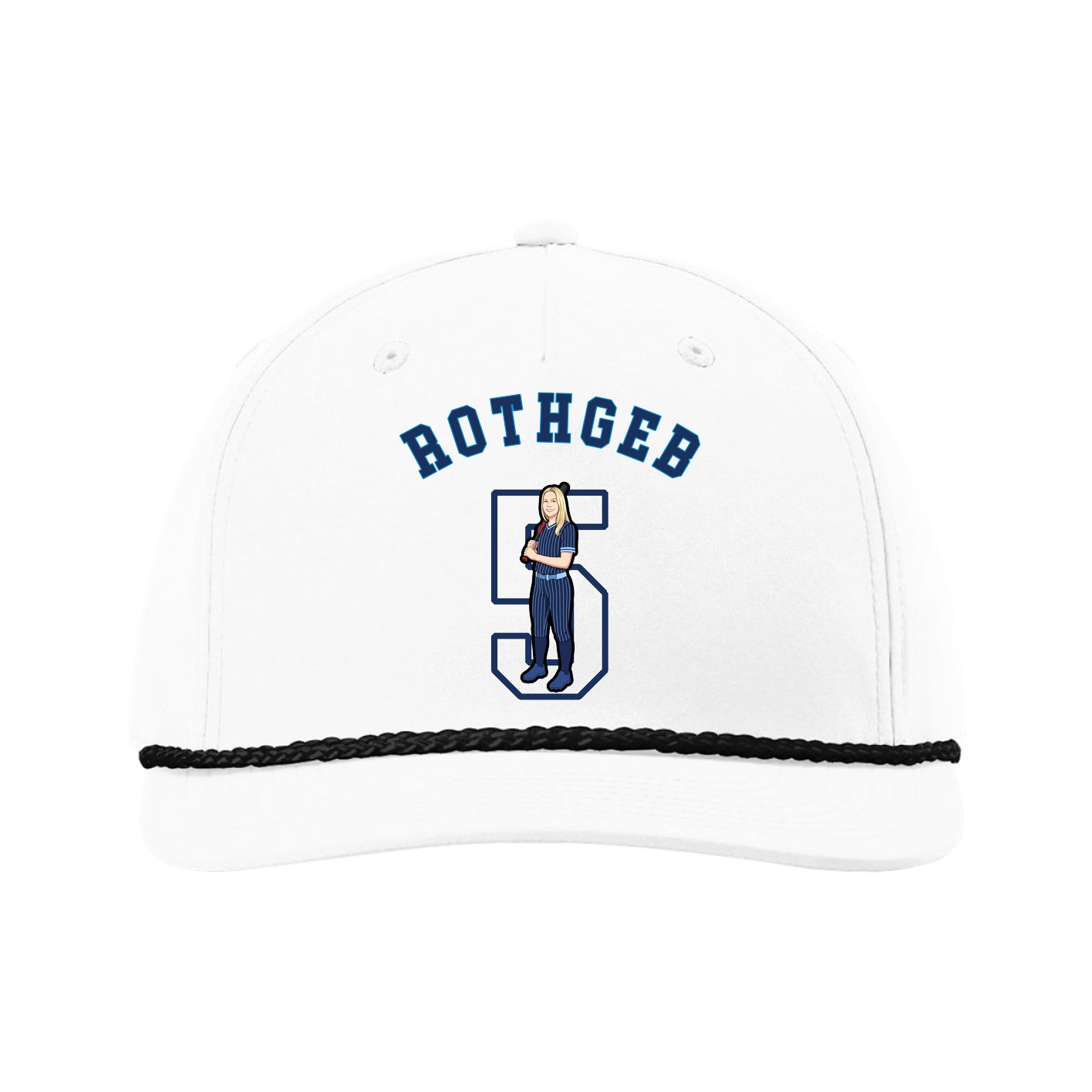 Five-Panel Classic Rope Cap — Shirsey Arch in White