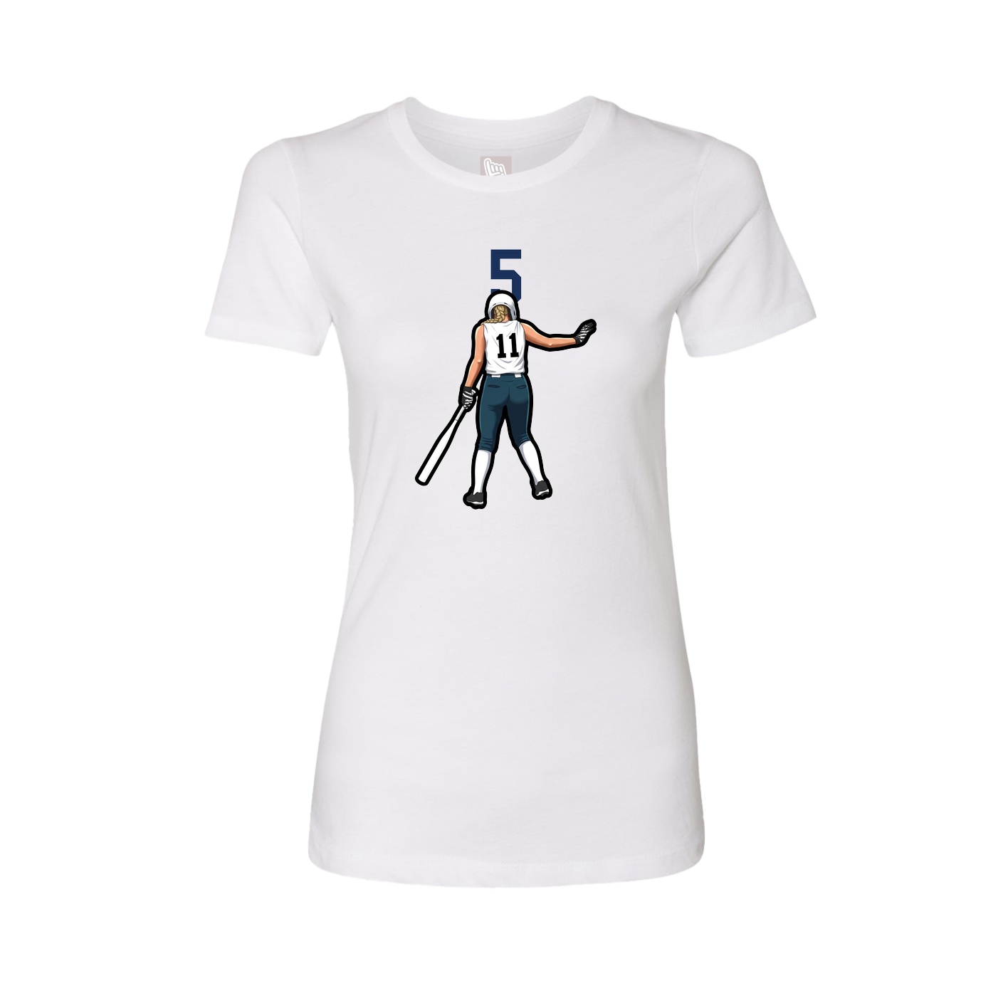 Fitted Women's Tee — Number Top in White