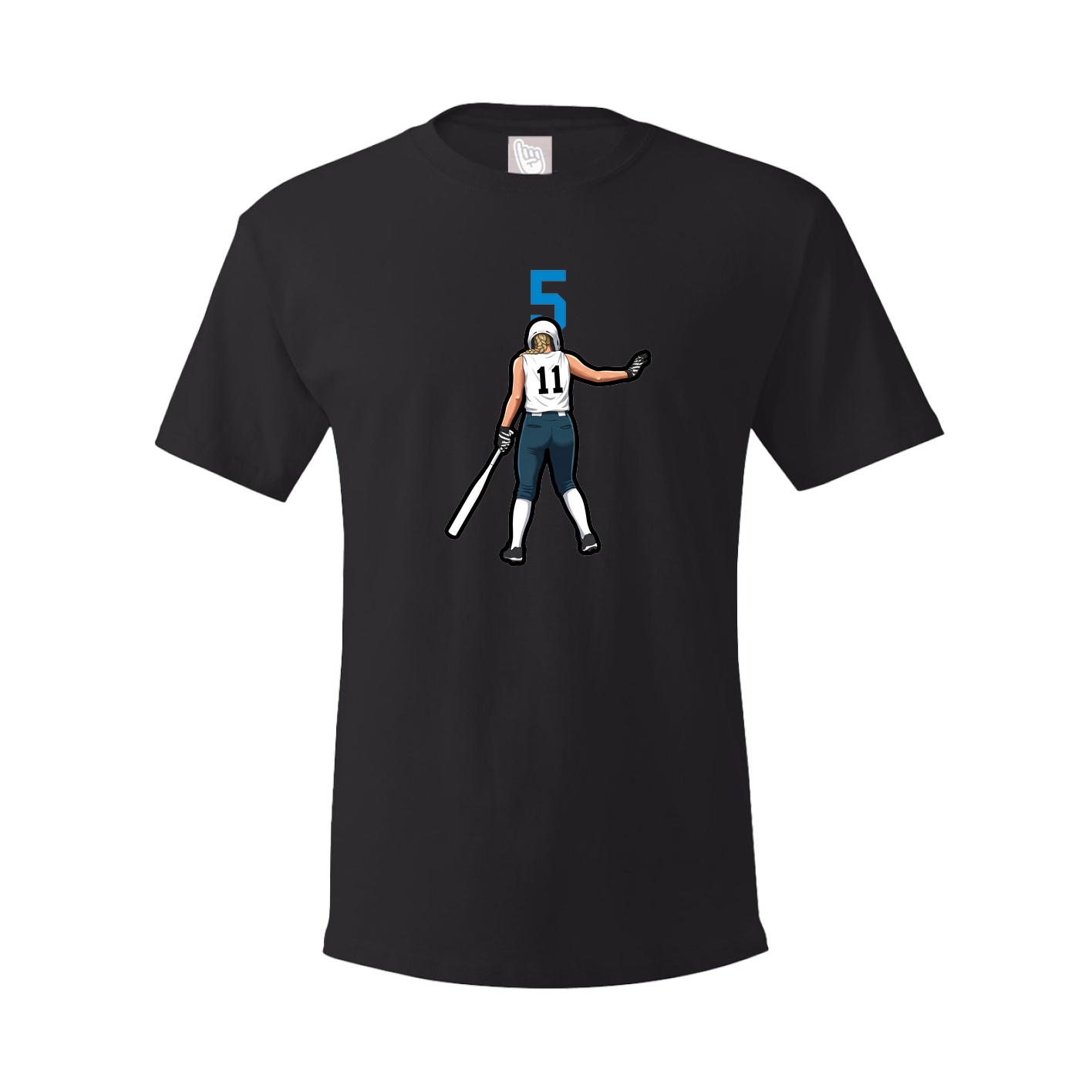 Youth Tee — Number Top in Black
