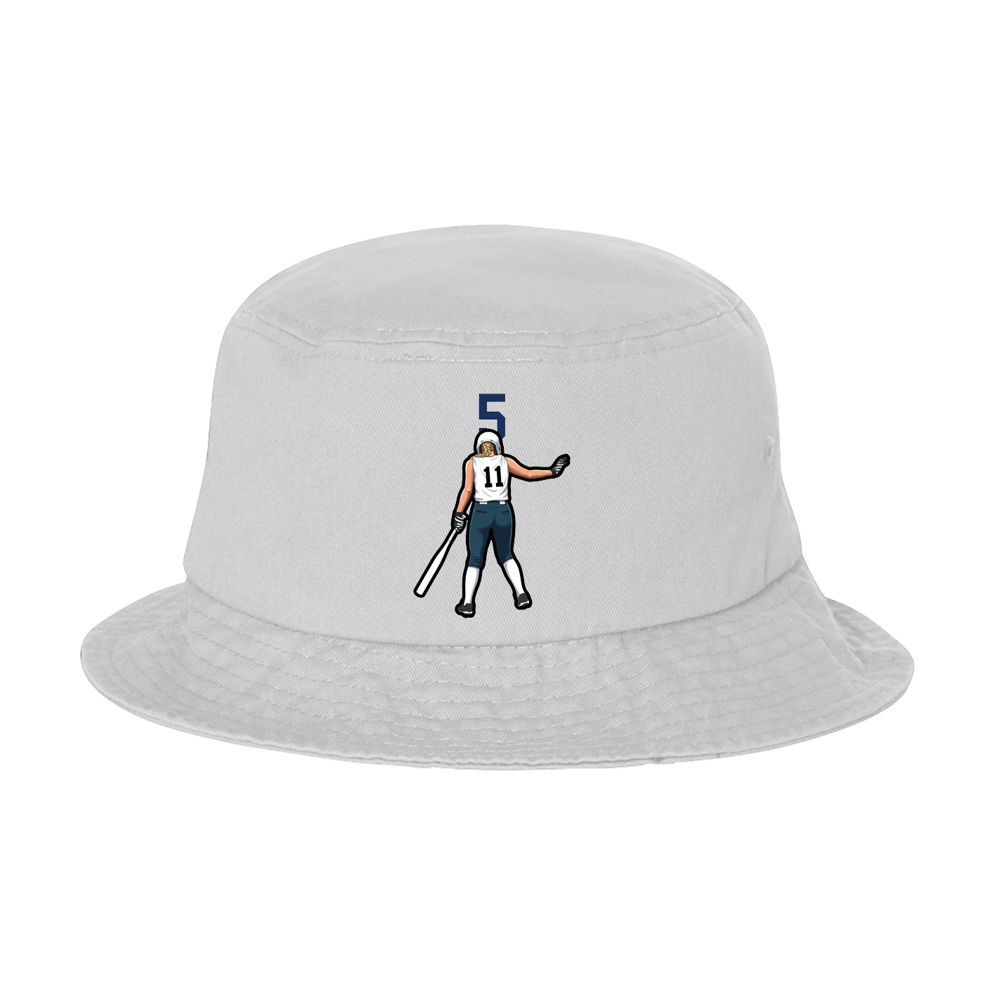 Bucket Cap — Number Top in White