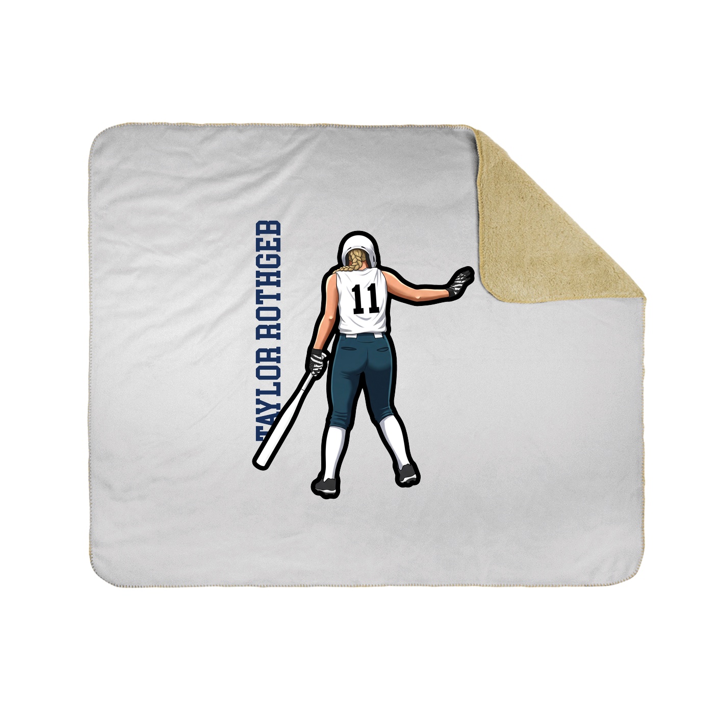 Throw Blanket — Name Vertical in White